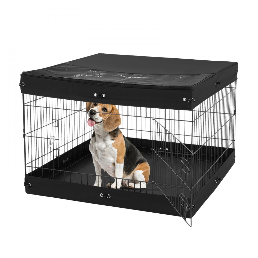 Dog Playpen 4 Panels Foldable Metal Dog Exercise Pen with Bottom Pad Cover - XSYDCWWLXTSDB993PV0