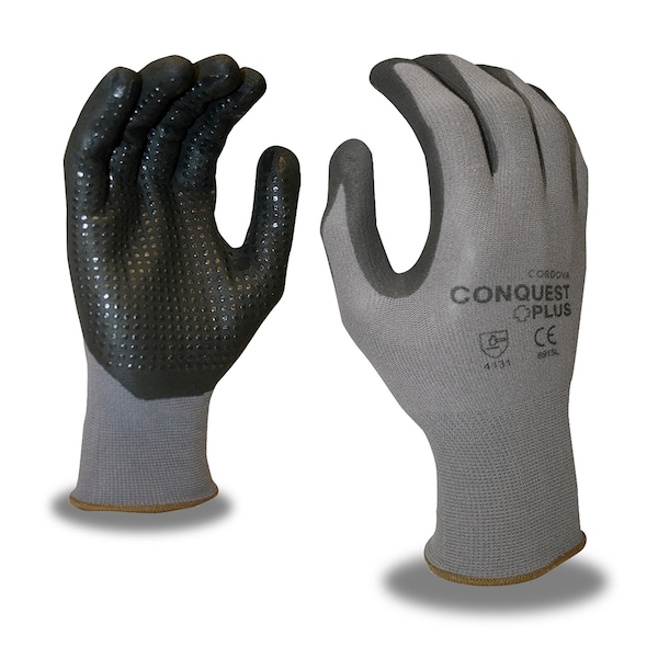 Guantes Cordova Conquest Plus, de Nitrilo, Espuma y Puntos, XL, Paquete de 12 - 6915XL.