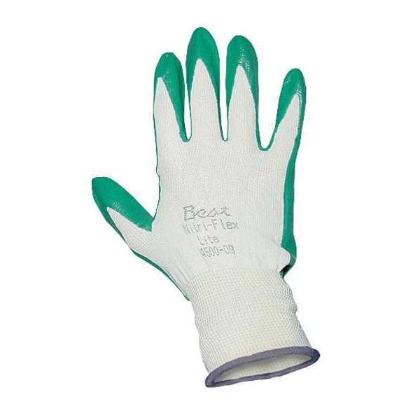 Guantes recubiertos de nitrilo Showa, cobertura en la palma, verde, M, PA - 4500-08
