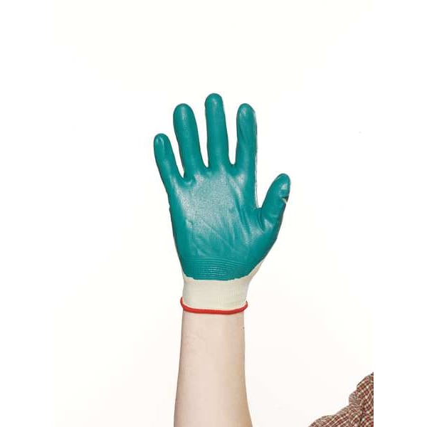 Guantes recubiertos de nitrilo Showa, cobertura en la palma, verde, M, PA - 4500-08