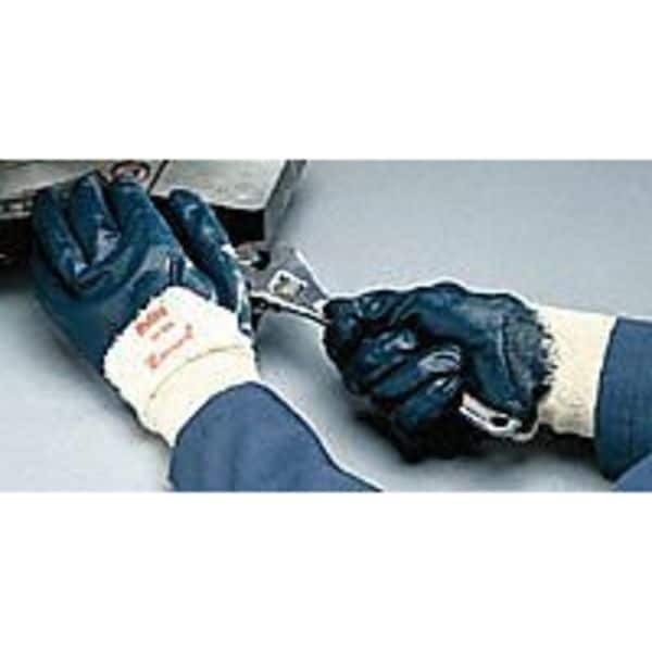 Guantes recubiertos de nitrilo Ansell, cobertura de 3/4 de inmersión, azules, talla L, PR - 47-400