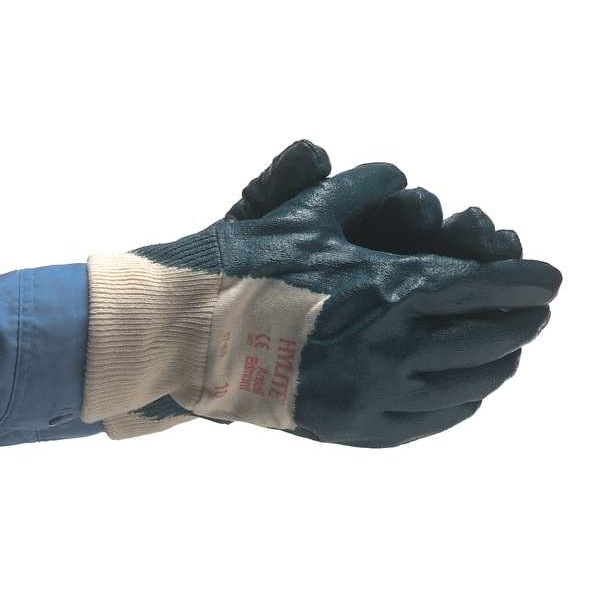 Guantes recubiertos de nitrilo Ansell, cobertura de 3/4 de inmersión, azules, talla L, PR - 47-400