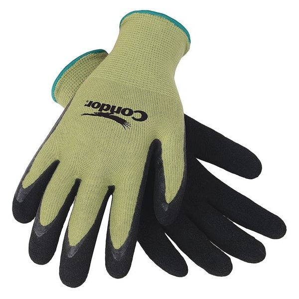 Guantes recubiertos de látex natural Condor, cobertura en la palma, negro/verde, XL, pieza - 4NMP3