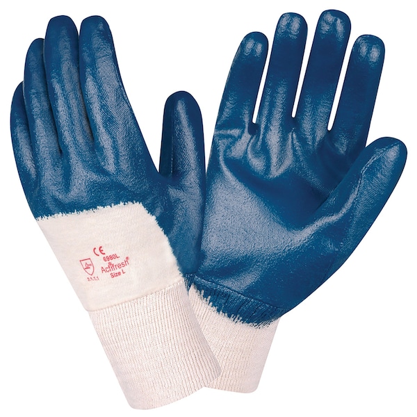 Guantes de Cordova, Brawler II, Nitrilo, Lisos, Interlock, Talla Grande (L), 12 piezas - 6980L