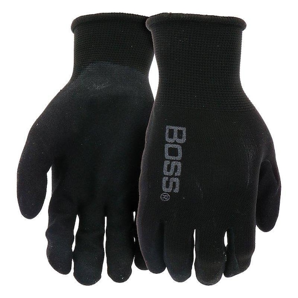 Guantes con recubrimiento de la serie Boss Tactile Grip, XL, Puño de muñeca de punto, Recubrimiento de nitrilo, Nitrilo espumado, Negro - B31252-XL
