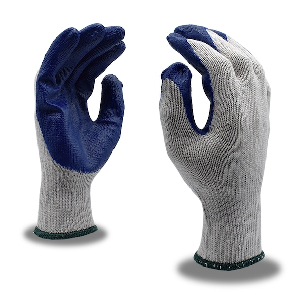 Guantes de punto de máquina recubiertos de látex natural Cordova, inmersión en salpicaduras, azul, L, paquete de 12 - 3893L