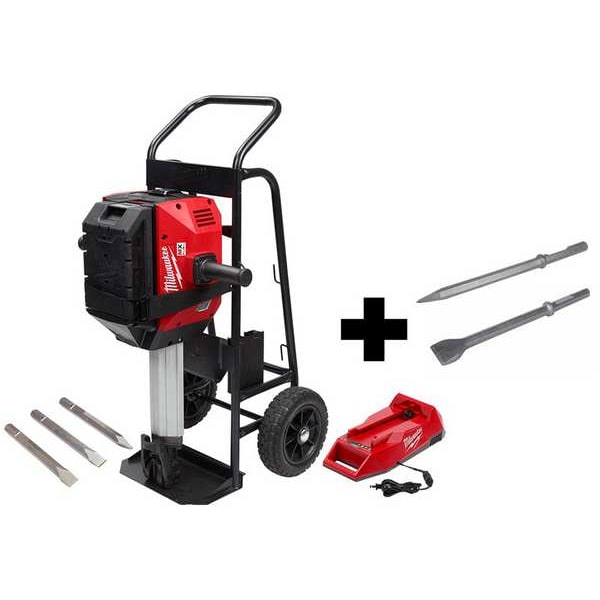 Milwaukee Tool MX FUEL Breaker Kit w/Extra 3 Chisels - MXF368-1XC,48-62-4000,48-62-4010