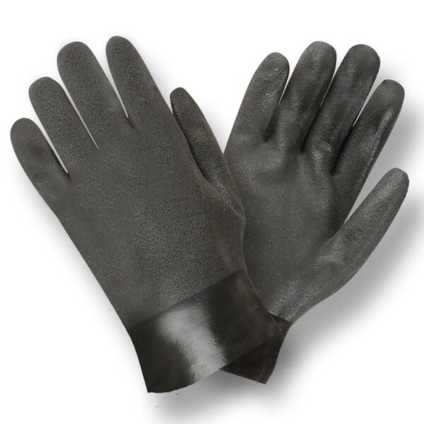 Cordova Negro PVC-Doble Inmersión, Agarre de Papel de Lija, Forrado Interlock - 10 Pulgadas, 12 Paquetes - 5110SI