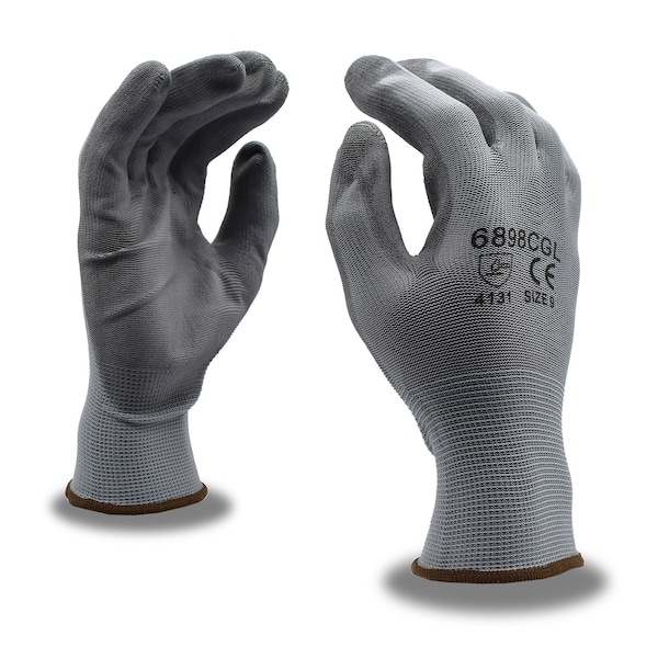 Guantes de punto de máquina recubiertos de poliuretano Cordova, gris, con casco de poliéster, tamaño XXL, paquete de 12 - 6898CGXXL