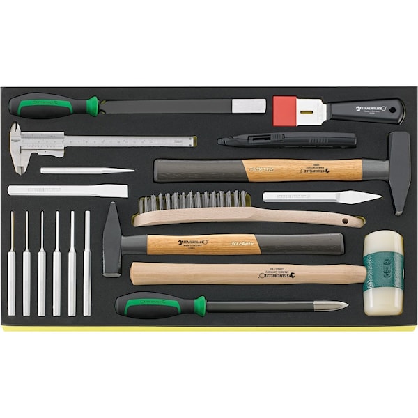 Stahlwille Tools Hammer, chisels etc. i.TCS inlay No.TCS 102-108/10956/10960/18 3/3-tray18-pcs. - 96830620