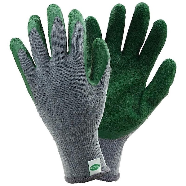 Guantes recubiertos Scotts SC30501 L3P, para hombre, L, puño de punto elástico, recubrimiento de látex, guante de poliéster, gris - SC30501/L3P