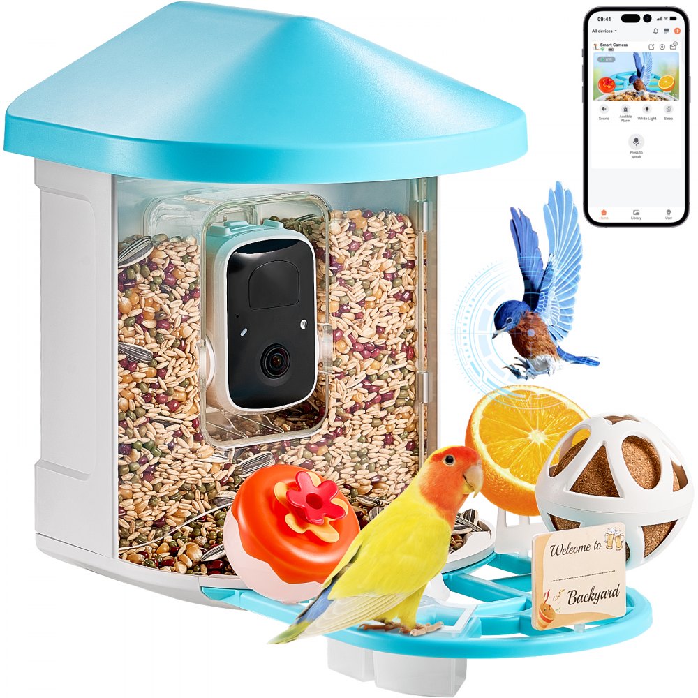 VEVOR Smart Bird Feeder with Camera 2K HD AI Identify Bird Species Auto Capture - DSXTDWNQWZ1KVIYTVY3