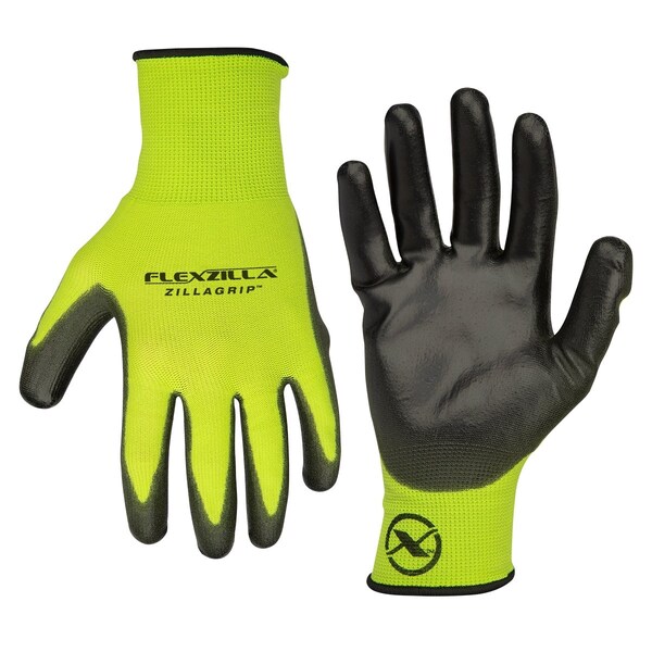 Legacy Flexzilla ¿ZillaGrip? Guantes de Inmersión de Poliuretano, Negro/Verde Zilla, L - GC300L