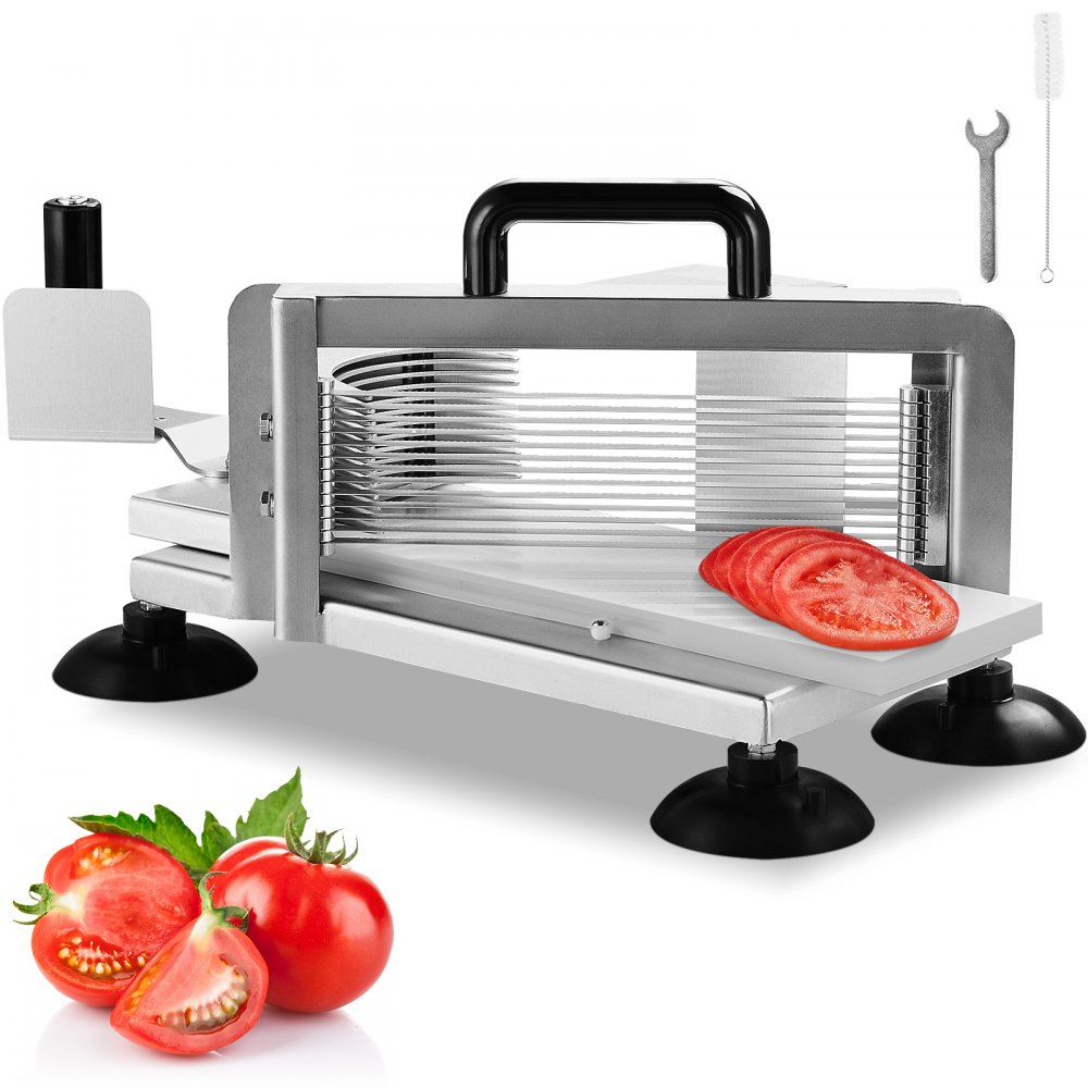 VEVOR Commercial Tomato Slicer, 1/4 inch Tomato Cutter Slicer, Stainless Steel Heavy Duty Tomato Slicer Machine, Manual Tomato Slicer with Non-slip Feet, for Cutting Tomatoes, Cucumbers, Bananas - FQQPJZTS14INE1FJXV0