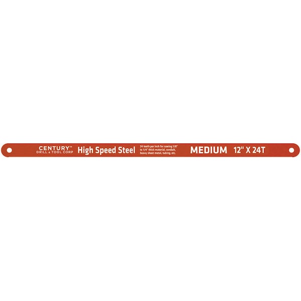 Century Drill & Tool Hacksaw Blade 12" X 24T Teeth Per Inch-High Speed Steel - 4338