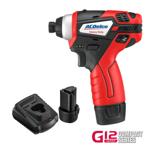 Acdelco G12 12V 1/4'' Cordless Impact Driver, 2-Batery, ARI12105 - ARI12105P