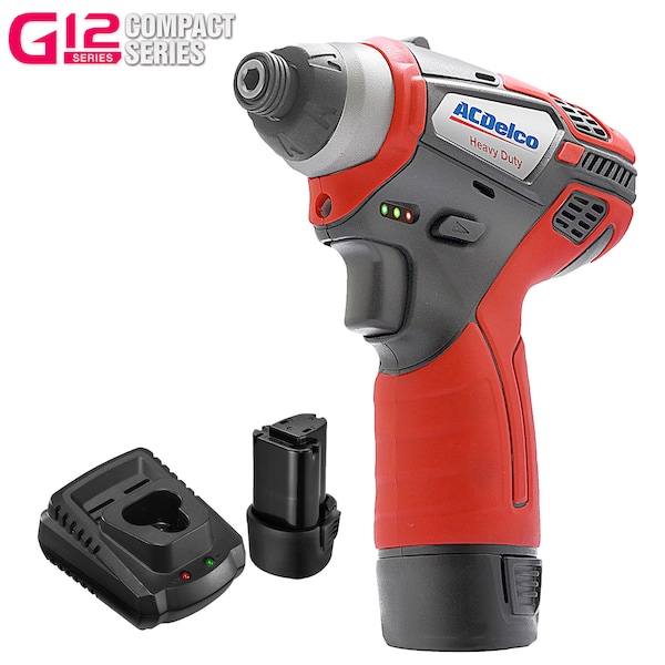 Acdelco G12 12V 1/4'' Cordless Impact Driver, 2-Batery, ARI12105 - ARI12105P