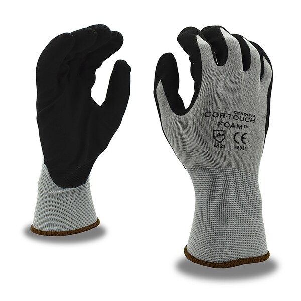 Guantes tejidos a máquina recubiertos de nitrilo Cordova, Tuf-Cor Foam, XS, paquete de 12 unidades - 6893XS