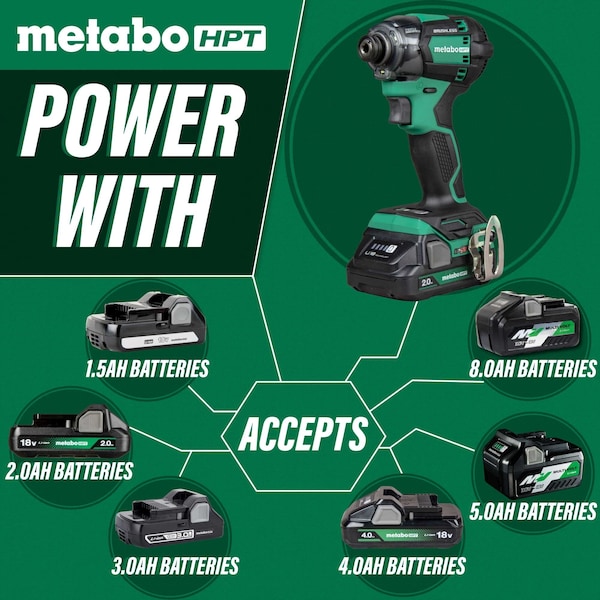 Metabo Hpt 18V MV Cordless Brushless Triple Hammer Bolt Impact Driver Bare - WH18DCQ4M