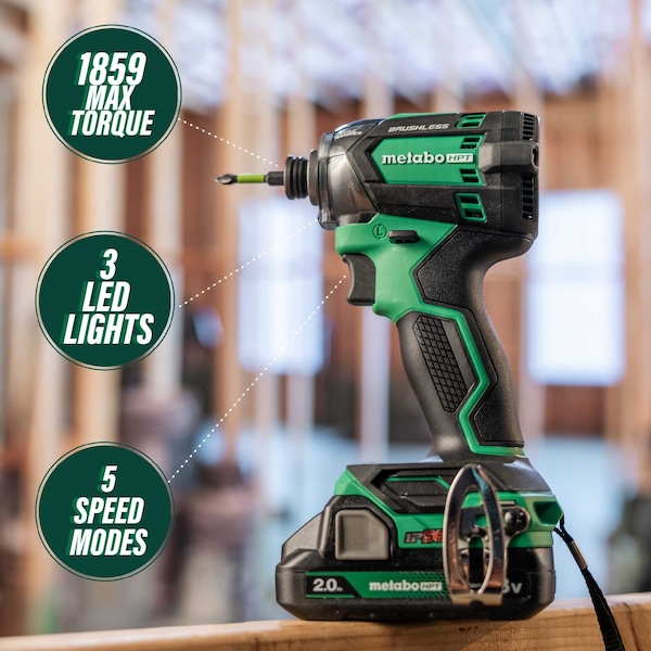 Metabo Hpt 18V MV Cordless Brushless Triple Hammer Bolt Impact Driver Bare - WH18DCQ4M
