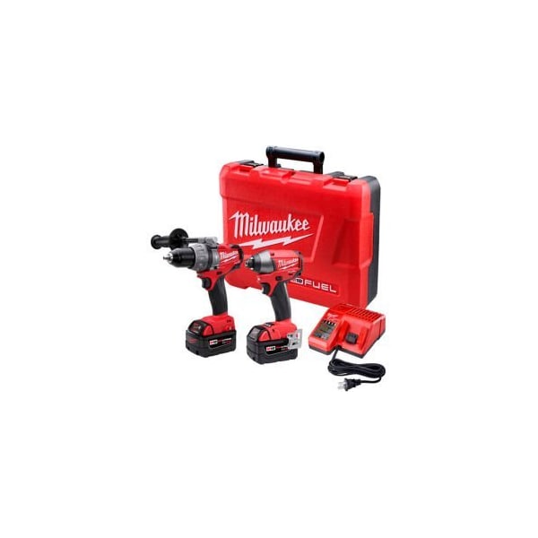 Milwaukee Tool Milwaukee 2997-22 M18 FUEL Li-Ion Cordless Brushless Hammer Drill/Impact Driver 2-Tool Combo Kit - 2997-22
