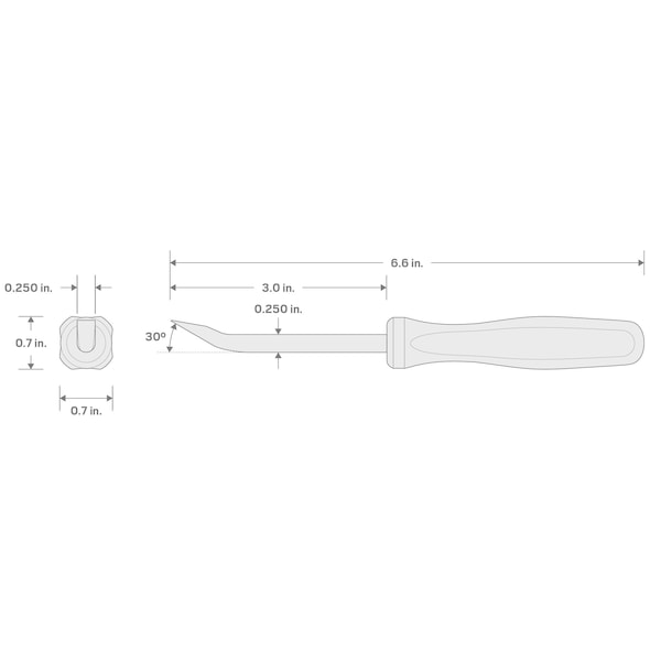 Tekton 1/4 Inch x 6-1/2 Inch 30-Degree Mini Pry Bar - LRD84100