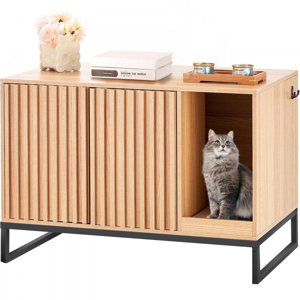 VEVOR Cat Litter Box Enclosure Hidden Litter Box Furniture 31.5"L x 20"W x 22"H - JSJJMSPWQ315EDBHPV0