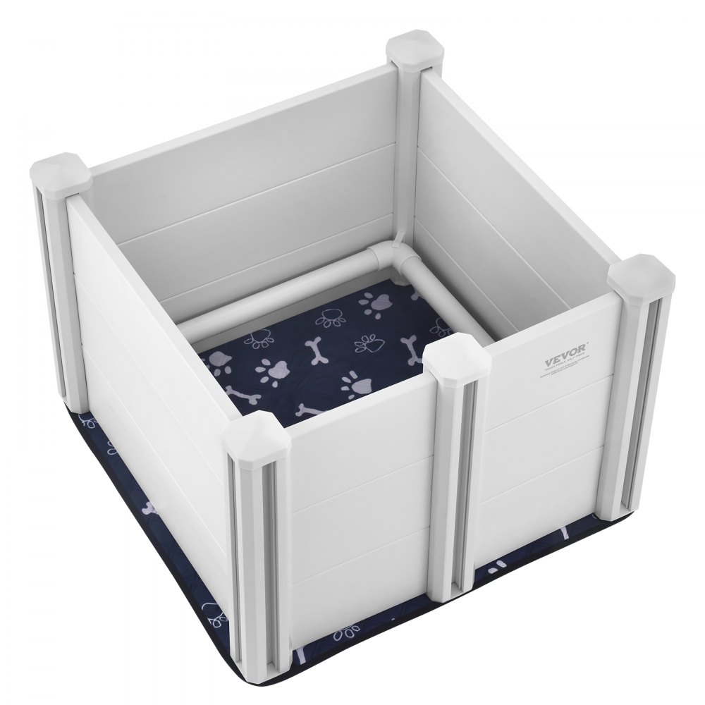 VEVOR Dog Whelping Box 28.3x28.3x18.1in PVC with Rails Pee Pad for Dogs Puppies - ZJZJSLXXQS004NQTVV0