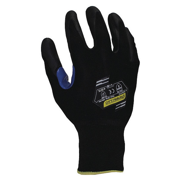 Guantes recubiertos de nitrilo con espuma de Ironclad Performance Wear, cobertura en la palma, negro, talla L, par - KKC1FN-04-L