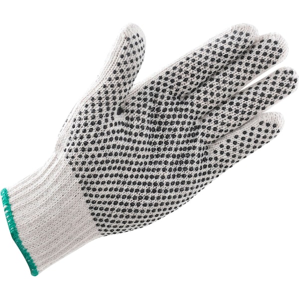 Guantes de punto con puntos de PVC industriales globales, de doble cara, negros, medianos, 1 docena - 708351M