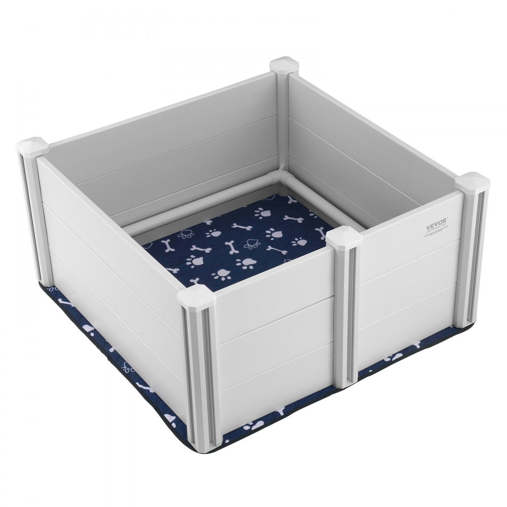 VEVOR Dog Whelping Box 38.6x38.6x18.1in PVC with Rails Pee Pad for Dogs Puppies - ZJZJSLZXQM00P0TGVV0
