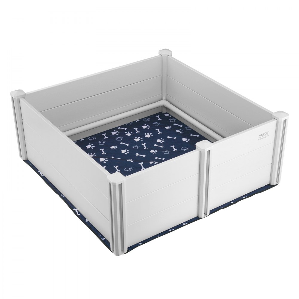 VEVOR Dog Whelping Box 48 x 48 x 18.1in PVC with Rails Pee Pad for Dogs Puppies - ZJZJSLDXQL00E7VC0V0