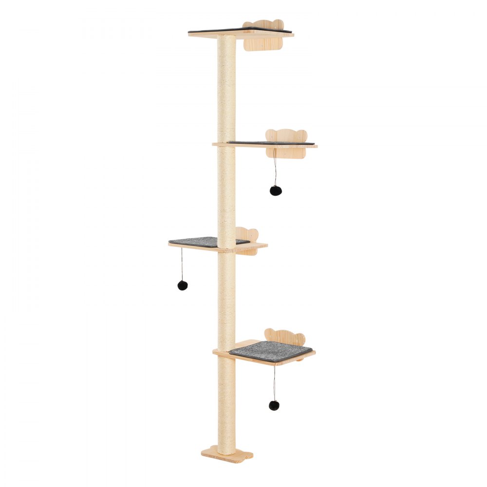 VEVOR Wall Mounted Cat Shelves Tree with Platform Tree-Shaped Cat Furniture Set - GDSBGSMPJSM64OE89V0