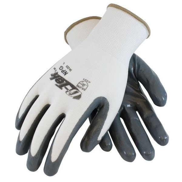 Guantes recubiertos de PVC, XS, Gris/Blanco, Paquete de 12 - 34225XS
