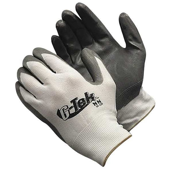 Guantes recubiertos de PVC, XS, Gris/Blanco, Paquete de 12 - 34225XS