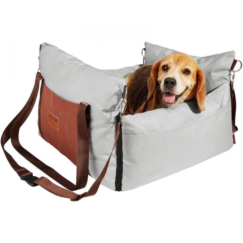 VEVOR Dog Booster Car Seat Pet Car Seat for Small Dog up to 25lbs Gray - CWZGQCZYHSSFEZZ75V0