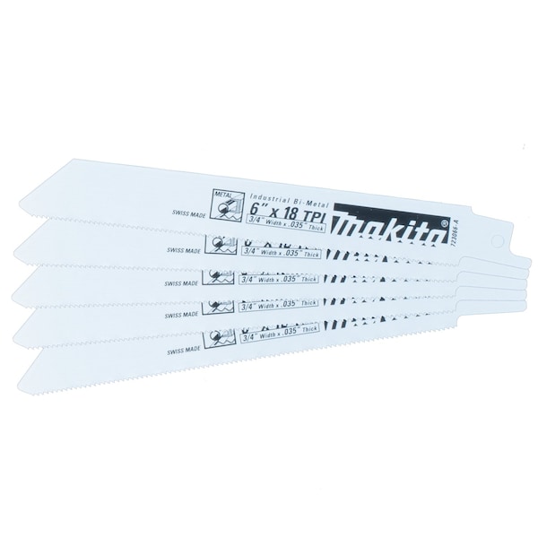 Makita BLADE Metal Cutting Recip 6" 18TPI (5pk) - MP723066-A-5