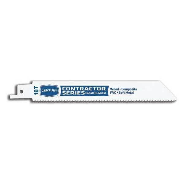 Century Drill & Tool 6" L x General Purpose Cutting Contractor Bi-Metal Recip Blade, 10Tx6 in - 07610
