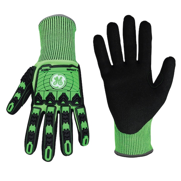 Guantes de impacto Ge, Nitrilo Arenoso 13GA, 1 Par, L - GG240LC