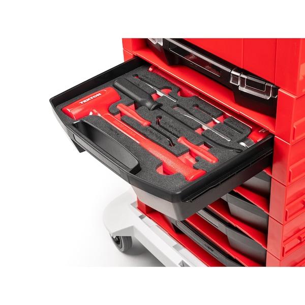 Tekton Hammers, Pry Bars, Punches, and Chisels Set with Open Top Drawer and Rack (9-Piece) - OLB94701