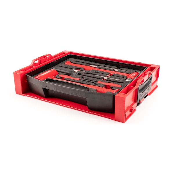 Tekton Hammers, Pry Bars, Punches, and Chisels Set with Open Top Drawer and Rack (9-Piece) - OLB94701