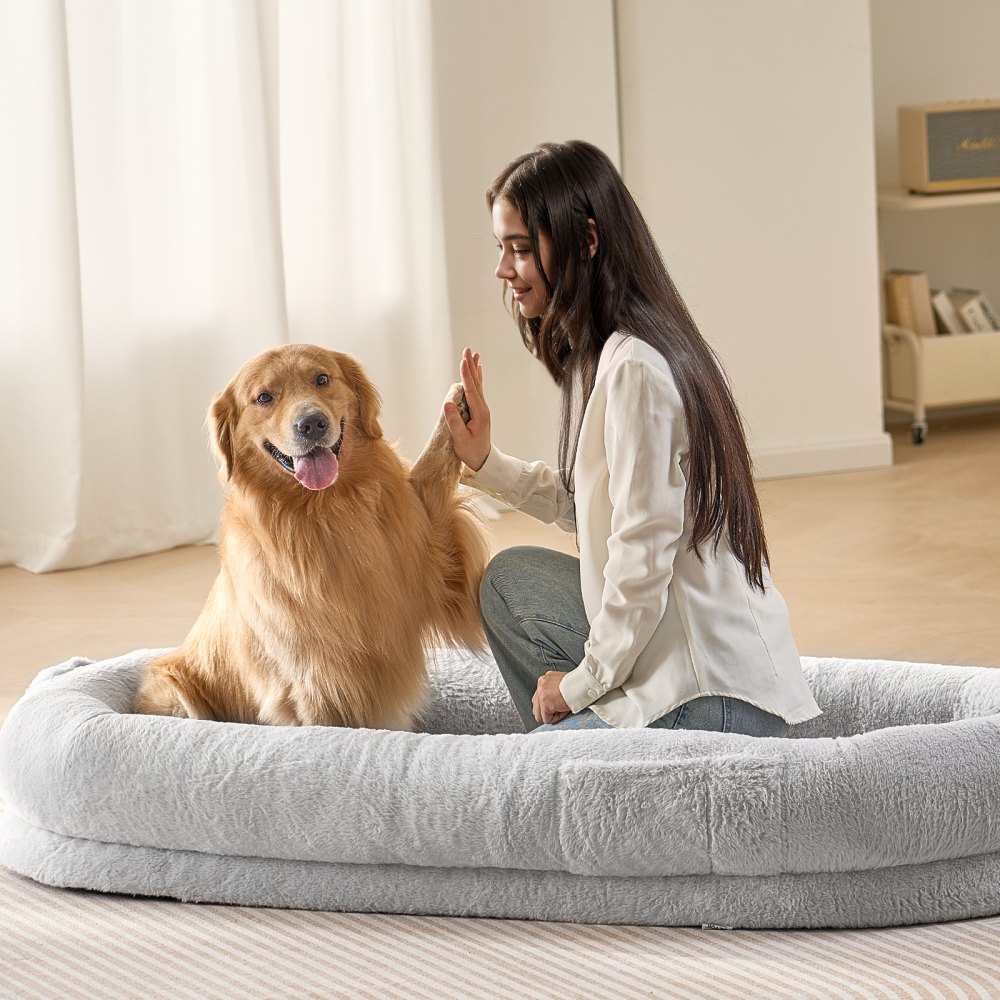 VEVOR Human Dog Bed 68x35x10in Large Human Size Dog Bed Washable Faux Rabbit Fur - RLGCQBWTYXDMHL7V8V0