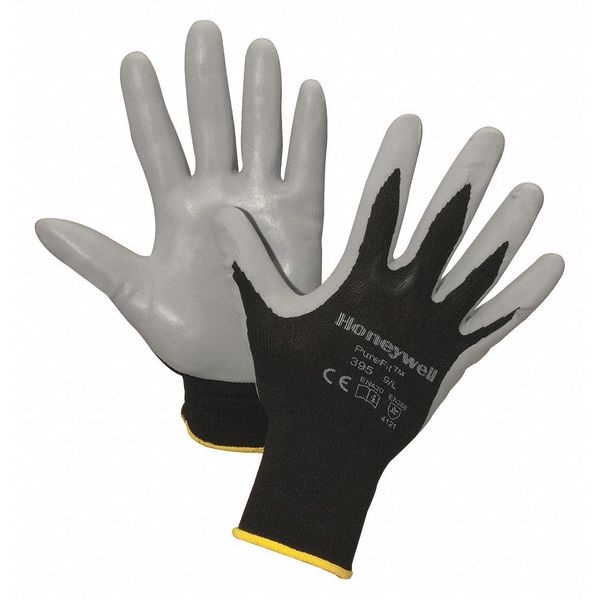 Guantes recubiertos de nitrilo Honeywell North, cobertura de palma, negro/gris, L, PR - 395/9LZJ