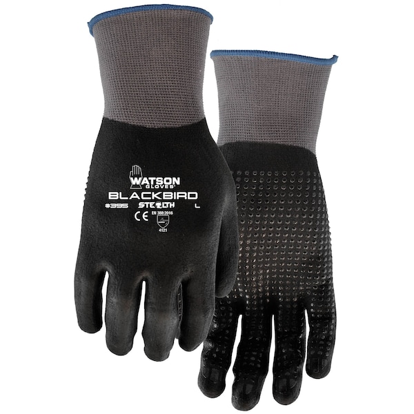 Guantes Watson Stealth Blackbird 15Gg Full Dip Nitrile en Negro - Mediana - 395-M