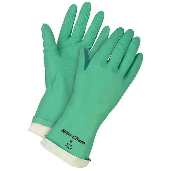 Mcr Safety MCR 127-5320 Nitri-Chem Guante de Nitrilo Verde con Forro Flocado; XXL - 127-5320