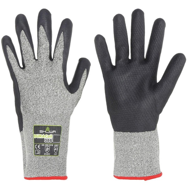 Showa Duracoil 386 EE. UU. 12 pares, Grande - Gris - 845-386L-08