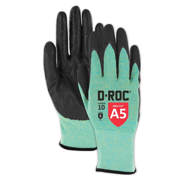 Guantes de Trabajo recubiertos con palma de poliuretano ultraligero Magid D-Roc Gpd824, 5 - GPD824-5.