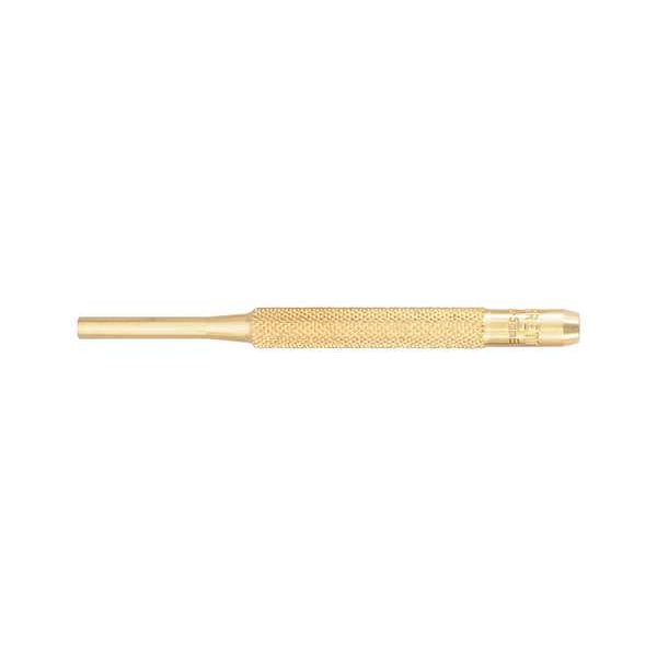 Starrett Brass Drive Pin Punch, 3/16 In Tip, 4 In L - B565E
