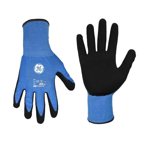 Guantes Negros de Nitrilo con Revestimiento de Espuma GE, 13 GA, 1 Par, L - GG231LC