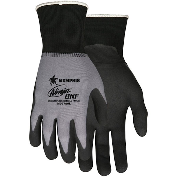 Mcr Safety Ninja BNF Guante con palma recubierta - 15 Ga- Gris y Negro - 2XL - 127-N96790XXL.